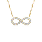 moissanite infinity necklaces in yellow gold vermeil